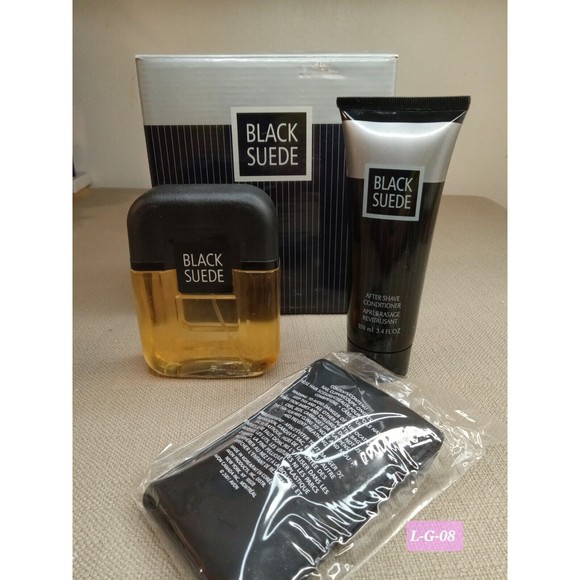 AVON 2000 BLACK SUEDE GROOMING GIFT SET..COLOGNE SPRAY, AFTER SHAVE, NAIL , - Picture 1 of 5